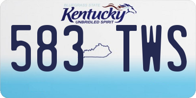 KY license plate 583TWS