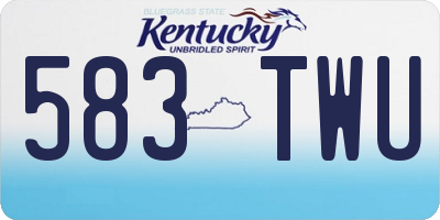 KY license plate 583TWU