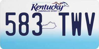KY license plate 583TWV