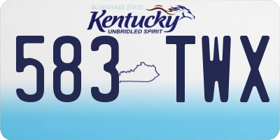KY license plate 583TWX