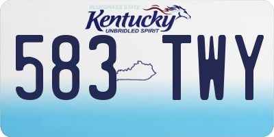 KY license plate 583TWY