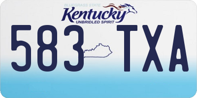 KY license plate 583TXA