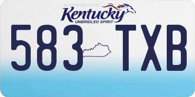 KY license plate 583TXB