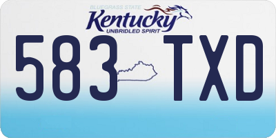 KY license plate 583TXD