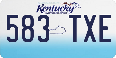 KY license plate 583TXE