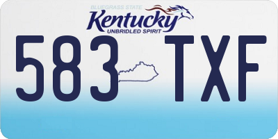 KY license plate 583TXF