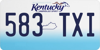 KY license plate 583TXI