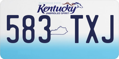 KY license plate 583TXJ