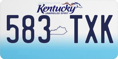 KY license plate 583TXK