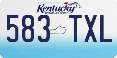 KY license plate 583TXL
