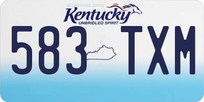 KY license plate 583TXM