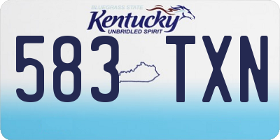 KY license plate 583TXN