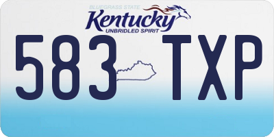 KY license plate 583TXP
