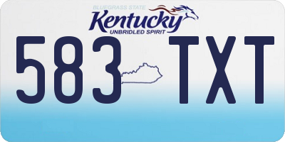 KY license plate 583TXT
