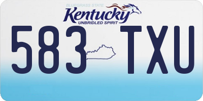 KY license plate 583TXU