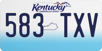 KY license plate 583TXV