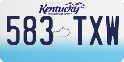 KY license plate 583TXW