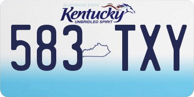 KY license plate 583TXY