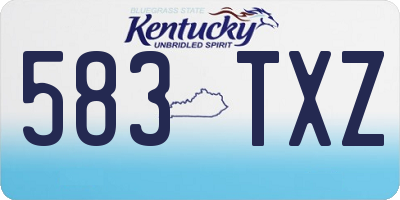 KY license plate 583TXZ
