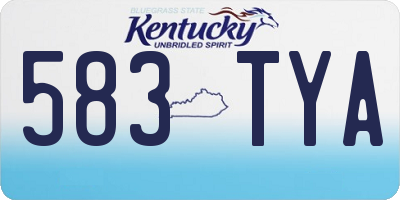 KY license plate 583TYA