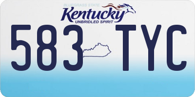 KY license plate 583TYC
