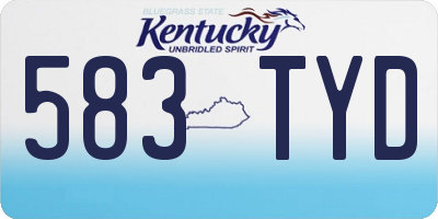 KY license plate 583TYD