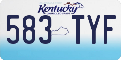 KY license plate 583TYF