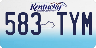 KY license plate 583TYM