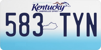 KY license plate 583TYN