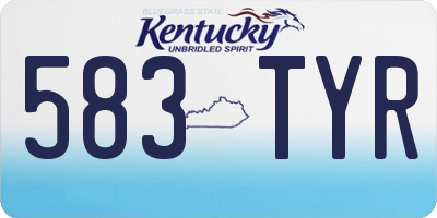 KY license plate 583TYR