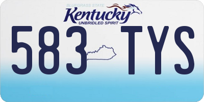 KY license plate 583TYS