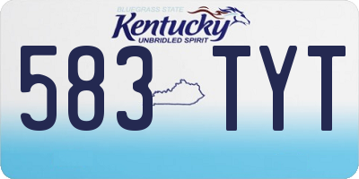 KY license plate 583TYT