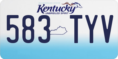 KY license plate 583TYV