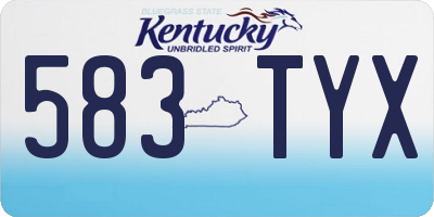 KY license plate 583TYX