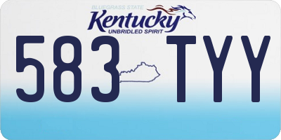 KY license plate 583TYY