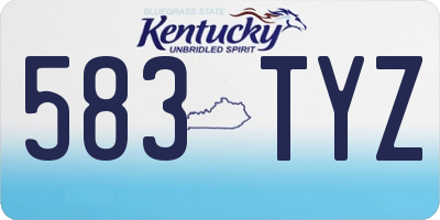 KY license plate 583TYZ