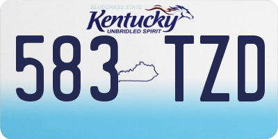 KY license plate 583TZD