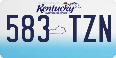 KY license plate 583TZN