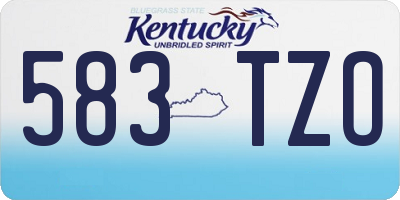 KY license plate 583TZO