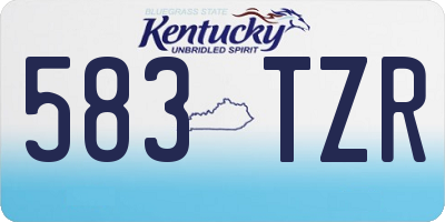 KY license plate 583TZR