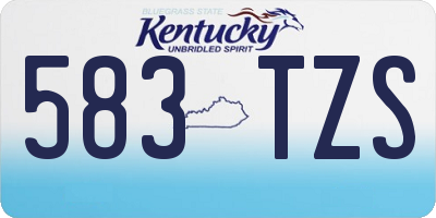 KY license plate 583TZS