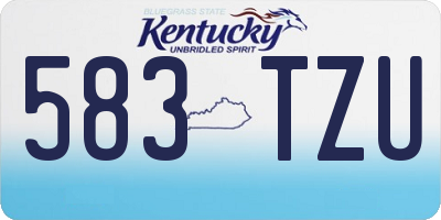 KY license plate 583TZU