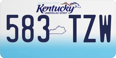 KY license plate 583TZW