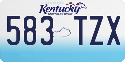 KY license plate 583TZX
