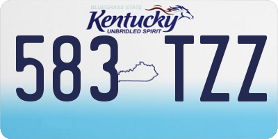 KY license plate 583TZZ