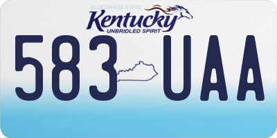 KY license plate 583UAA