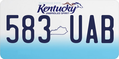 KY license plate 583UAB