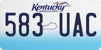 KY license plate 583UAC