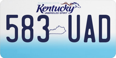 KY license plate 583UAD