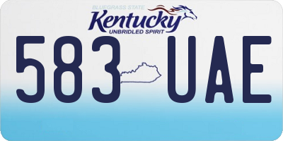 KY license plate 583UAE